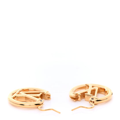 Louis Vuitton Metal Small Louise Hoop Earrings Gold 3 of 6