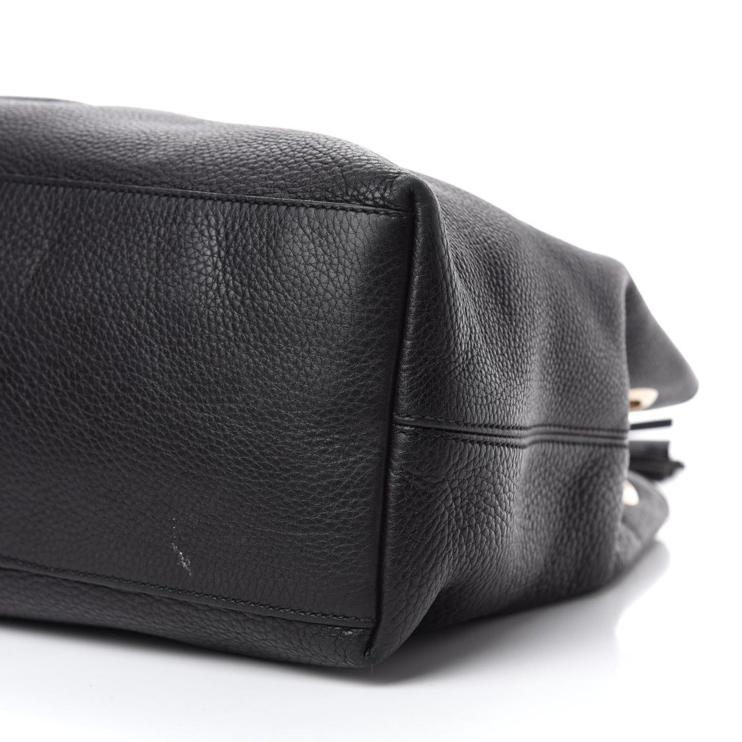 Pebbled Calfskin Medium Soho Chain Shoulder Bag Black