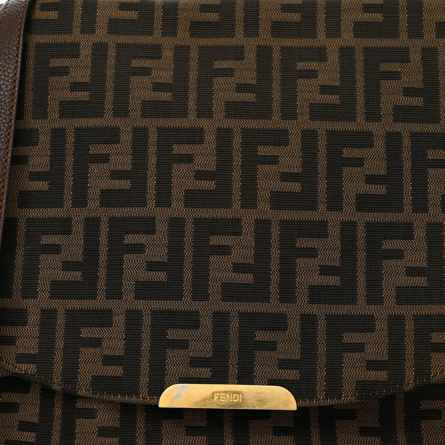Fendi Zucca Vitello Artic Messenger Bag Tobacco Castagna 9 of 13