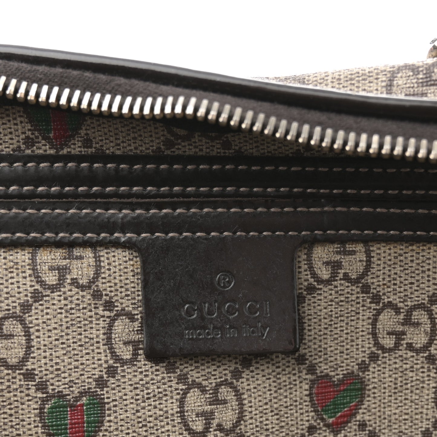 GG Plus Monogram Hearts Medium Joy Boston Dark Brown