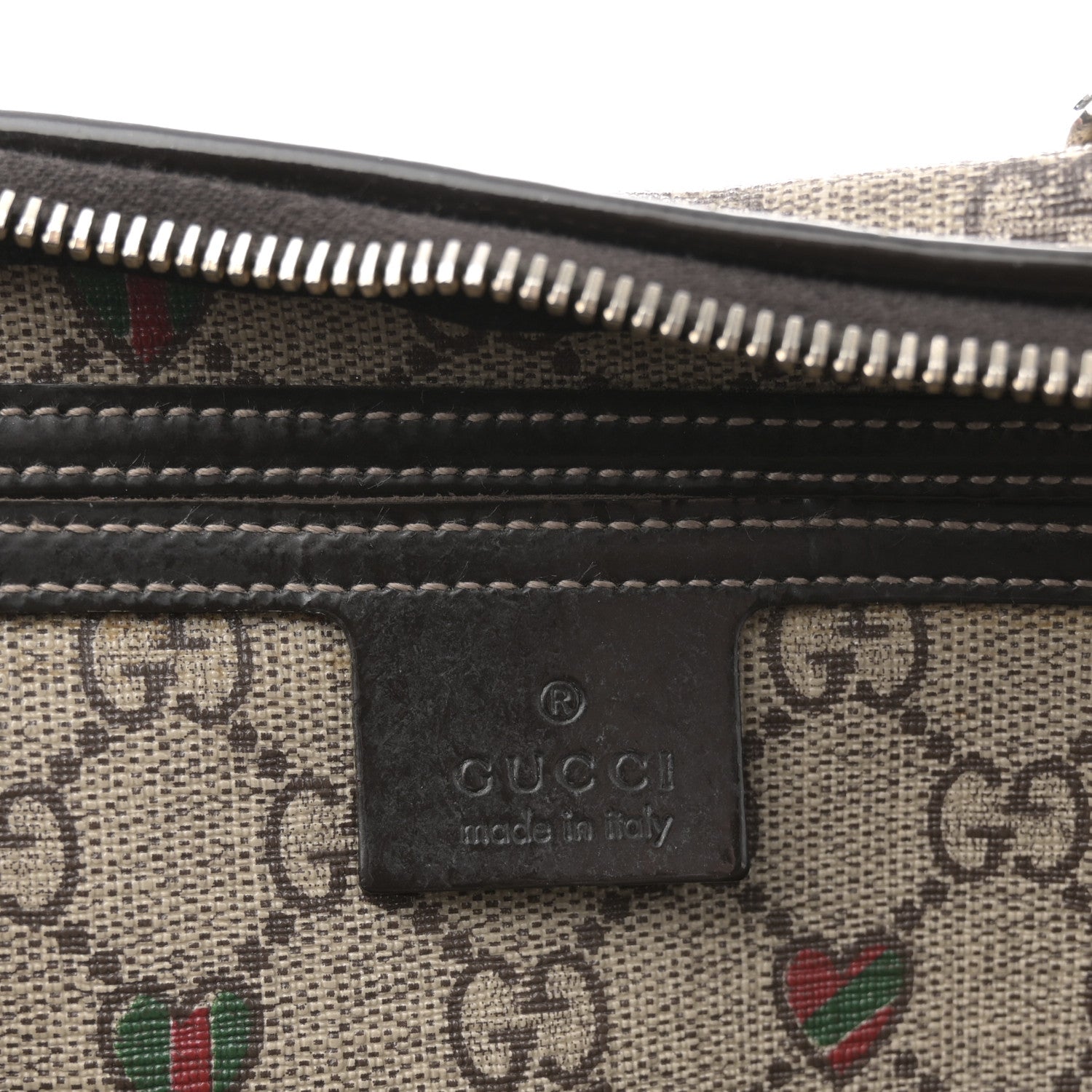 Gucci GG Plus Monogram Hearts Medium Joy Boston Dark Brown 6 of 14