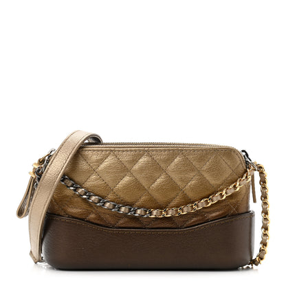 Chanel Metallic Goatskin Quilted Small Gabrielle Clutch With Chain Bronze 1 of 12