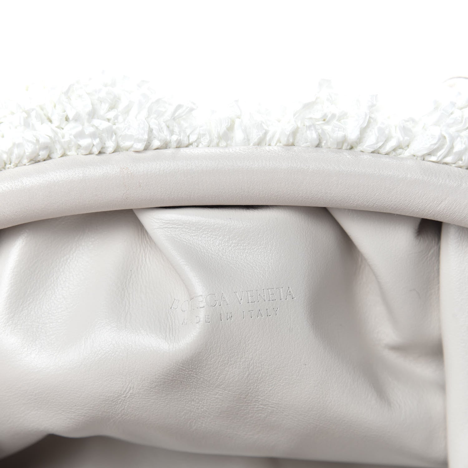Bottega Veneta Boucle Curly Raffia The Mini Pouch White Chalk 8 of 11