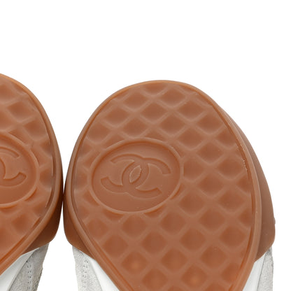 Chanel Suede Calfskin Quilted Sneakers 36 White 6 of 9
