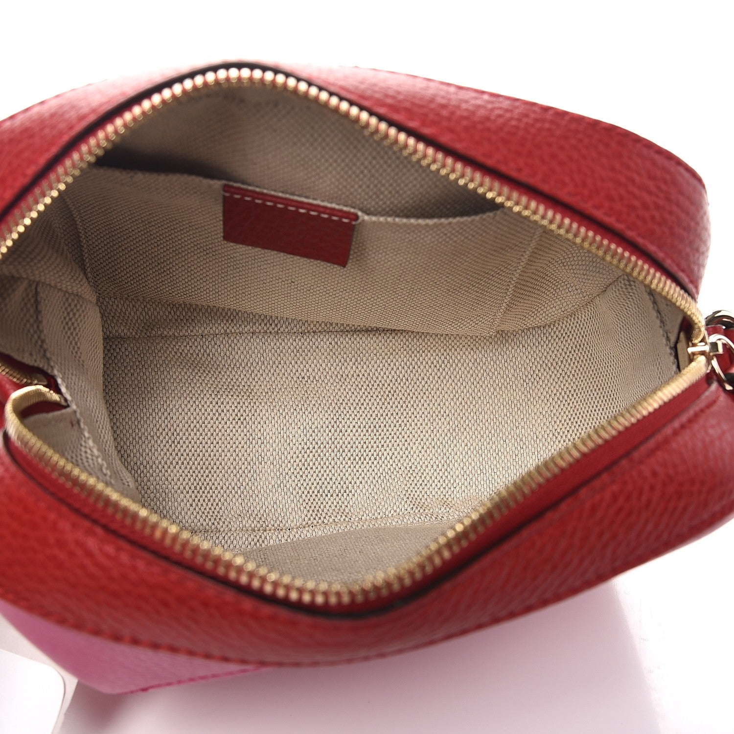 Gucci Dollar Calfskin Bi-Color Small Soho Disco Bag New Rosette Hibiscus Red 5 of 9