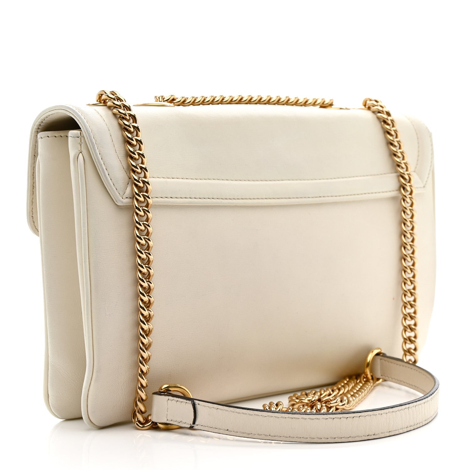 Gucci Vitello Palmellato Lux Crystal Medium Rajah Shoulder Bag Mystic White Multicolor 3 of 17