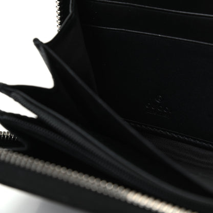 Gucci GG Supreme Monogram Kingsnake Zip Around Wallet Black Grey 6 of 8