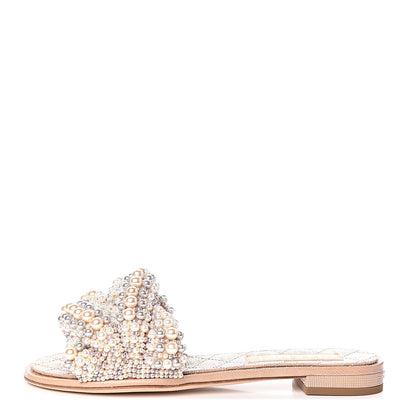 Chanel Fantasy Calfskin Pearl Cord CC Mules 36.5 Ivory 1 of 9