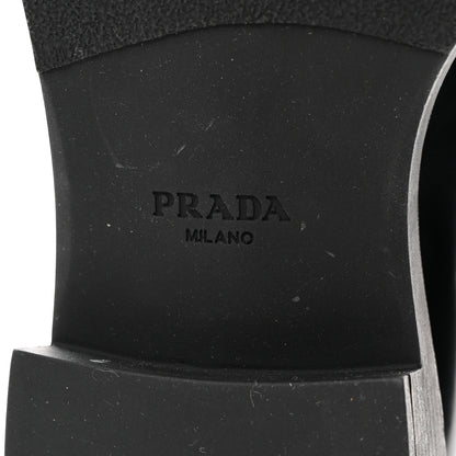 Prada Spazzolato Metal Triangle Logo 50mm Loafers 40 Black 8 of 8