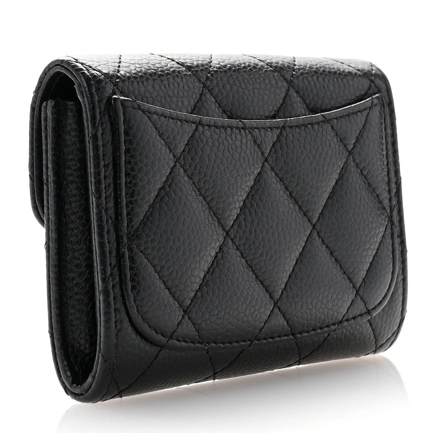Chanel Caviar Quilted Flap Card Holder Wallet Black 3 of 8