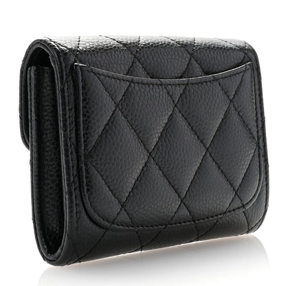 Chanel Caviar Quilted Flap Card Holder Wallet Black 3 of 8
