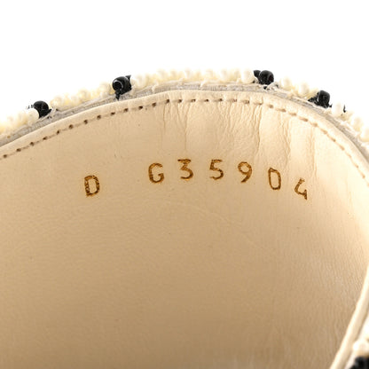Chanel Pearl Embroidery CC Mules 38.5 Black White 9 of 12