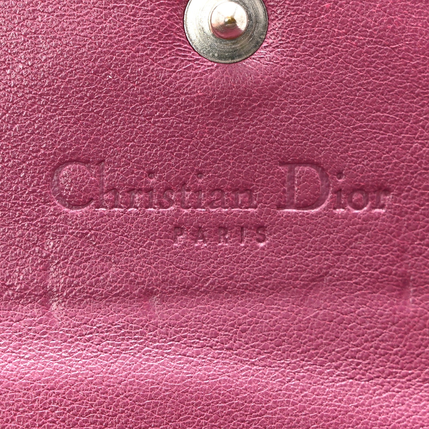 Christian Dior Patent Cannage Lady Dior Rendezvous Wallet On Chain Fuchsia 7 of 14