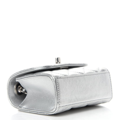 Chanel Metallic Lambskin Quilted Mini Trendy CC Chain Wallet Silver 4 of 10