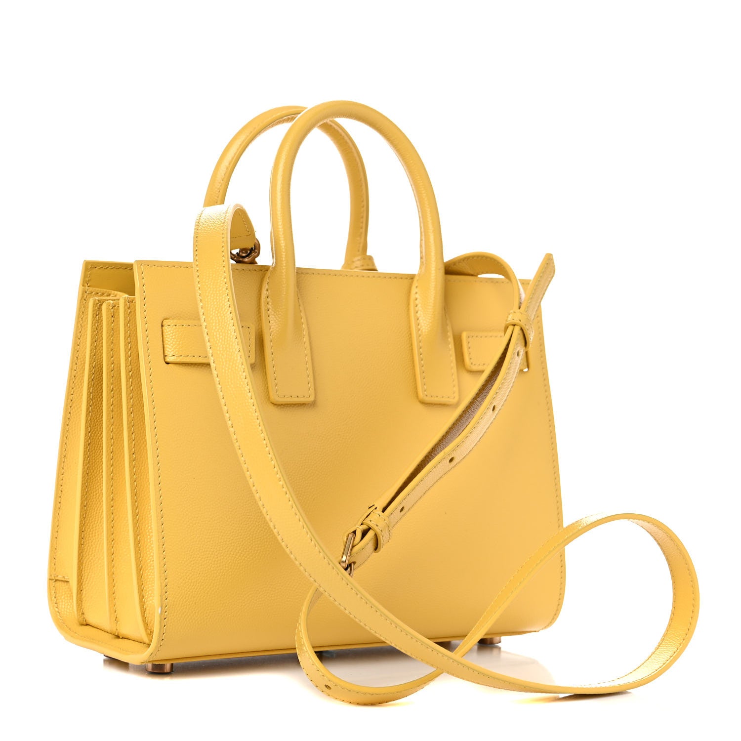 Saint Laurent Grained Calfskin Nano Sac De Jour Jaune 2 of 10