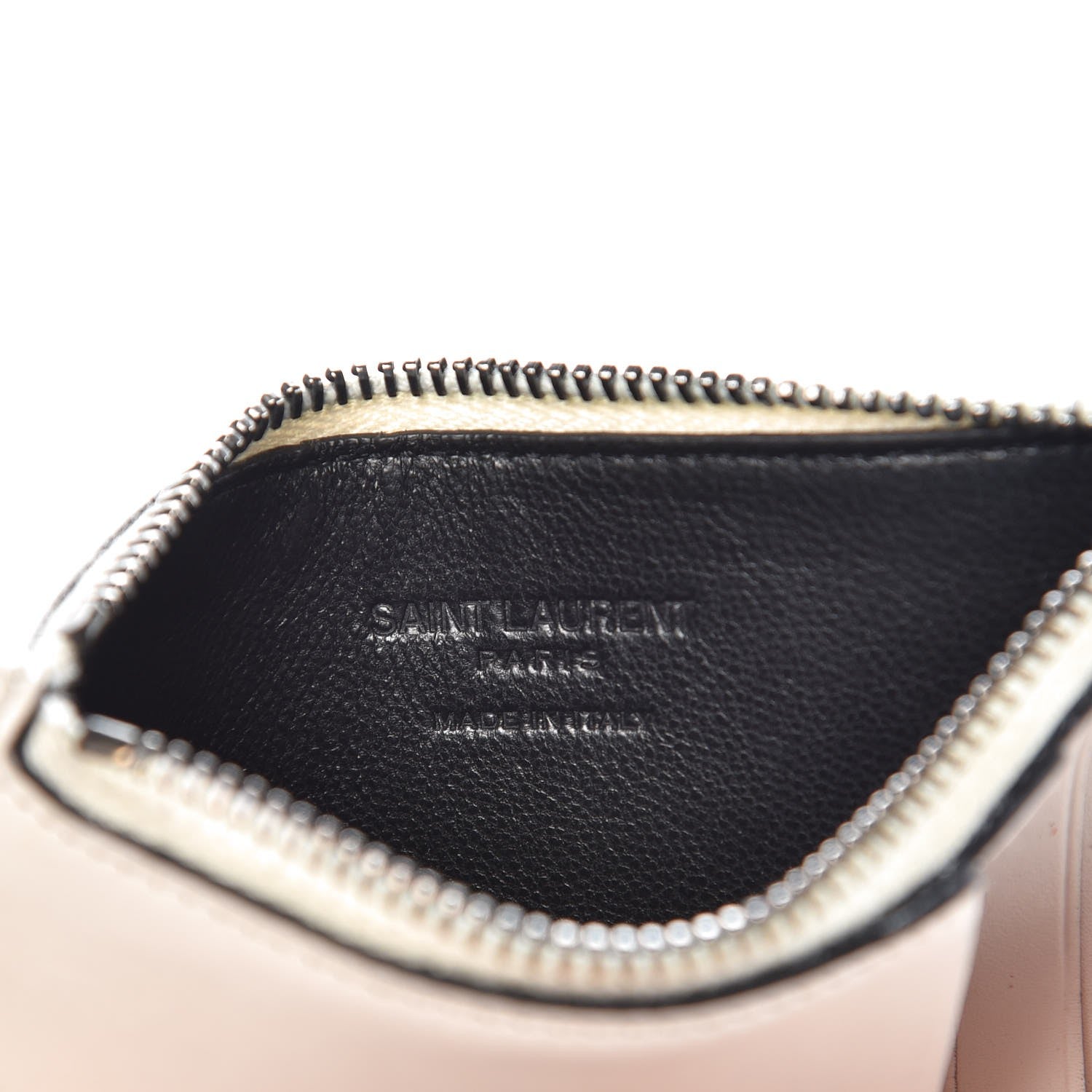 Saint Laurent Smooth Calfskin 5 Fragments Zip Pouch Card Holder Off White 8 of 8