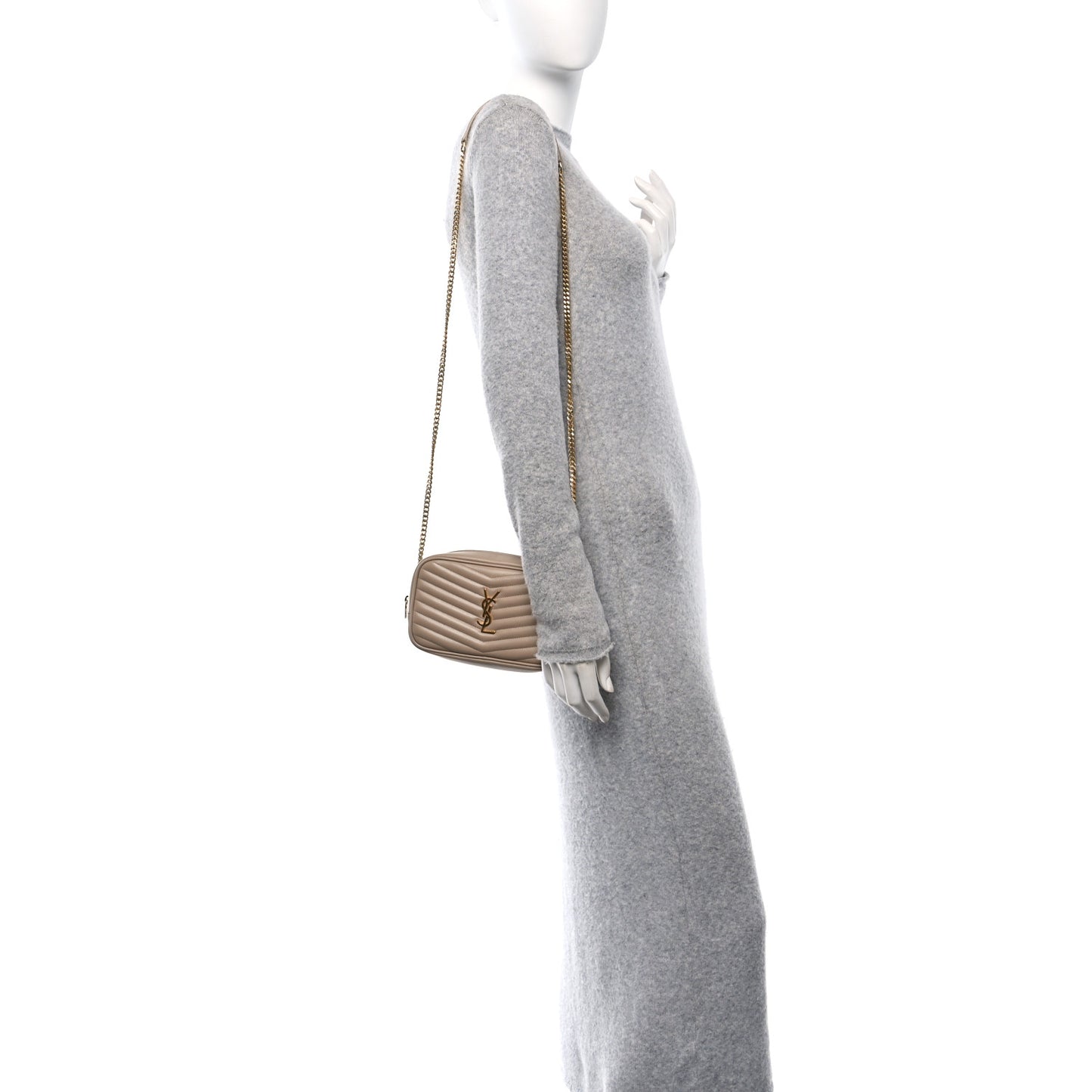 Calfskin Matelasse Monogram Mini Lou Camera Bag Dark Beige