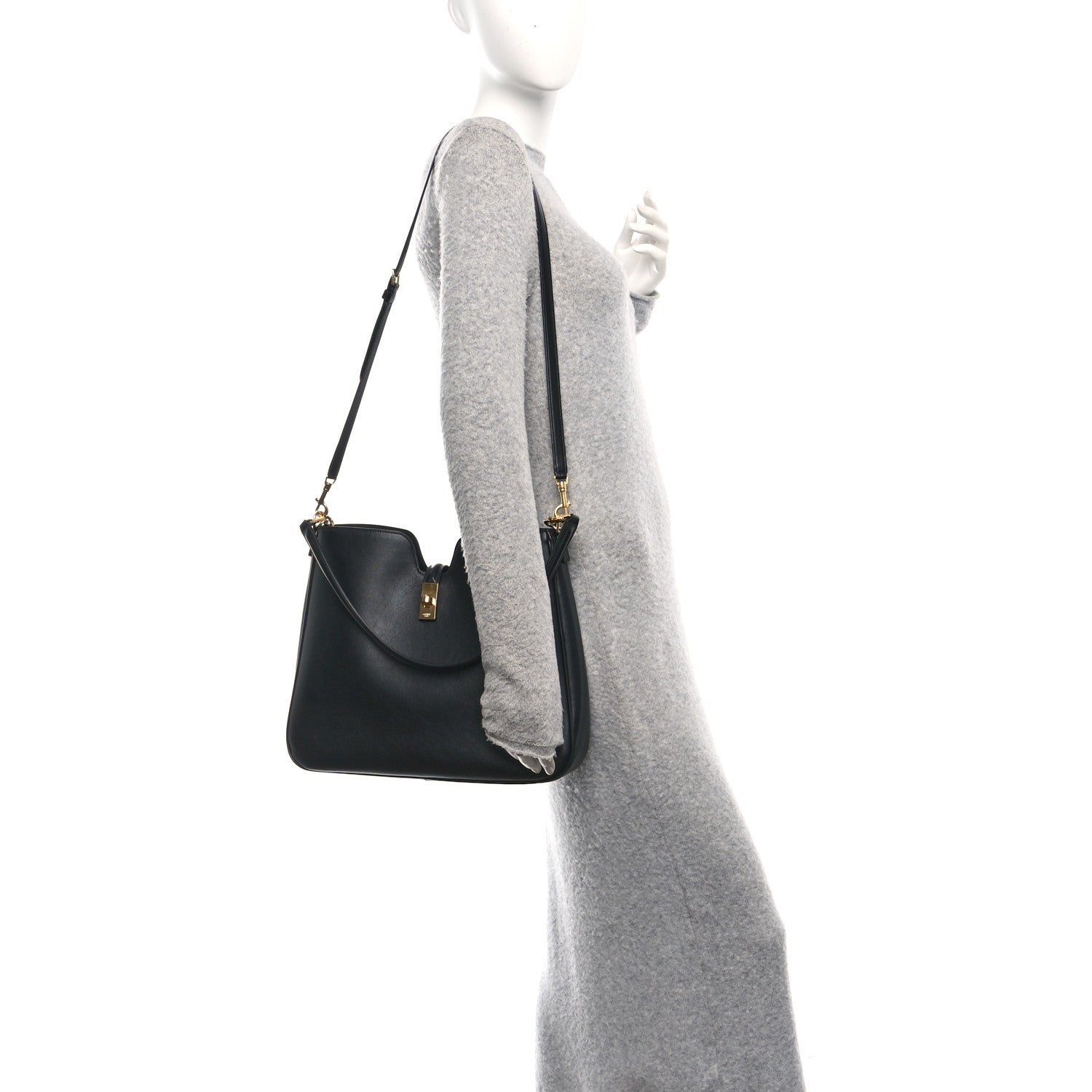 Celine Smooth Calfskin Medium Camille 16 Soft Bag Black 2 of 9