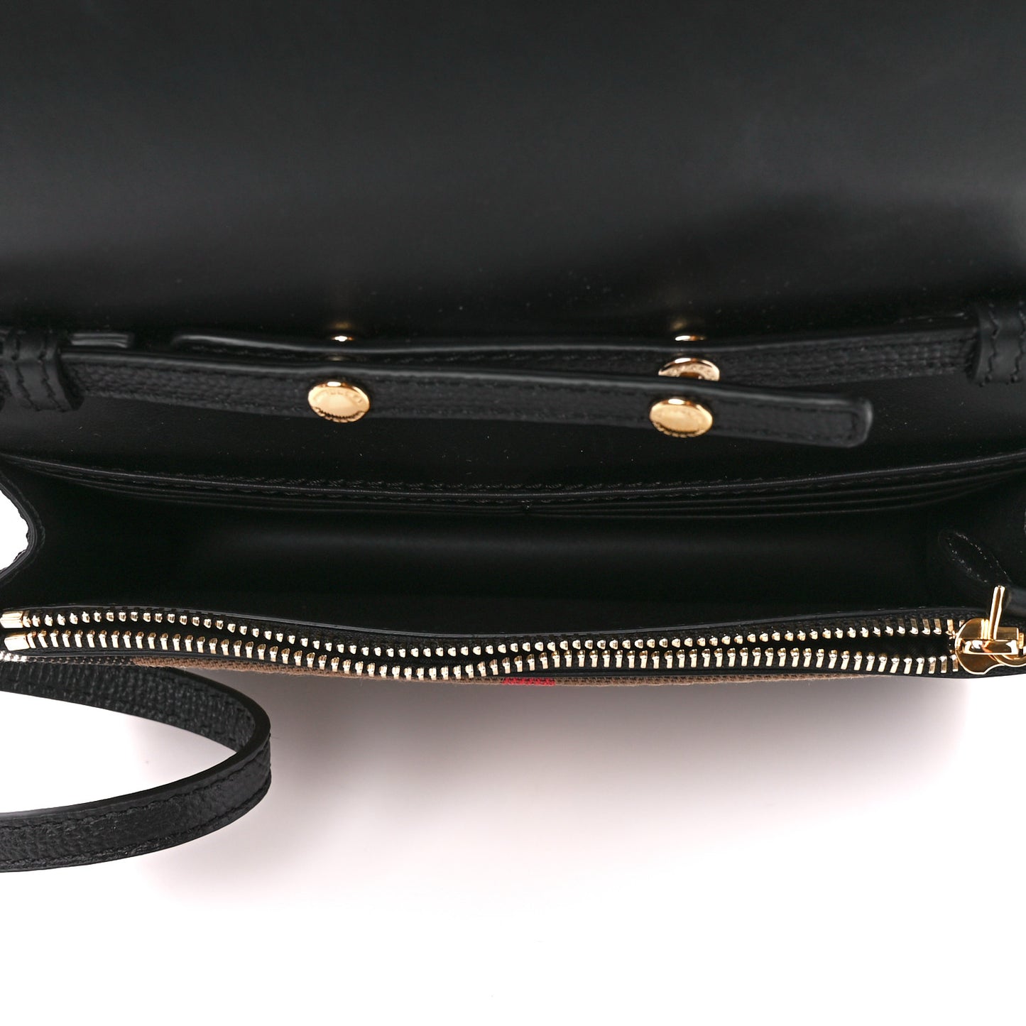 Derby Calfskin House Check Wallet On Chain Black