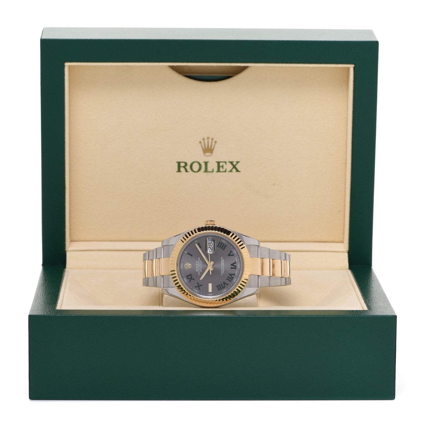 Stainless Steel 18K Yellow Gold 41mm Oyster Perpetual Datejust II Watch Slate 116333