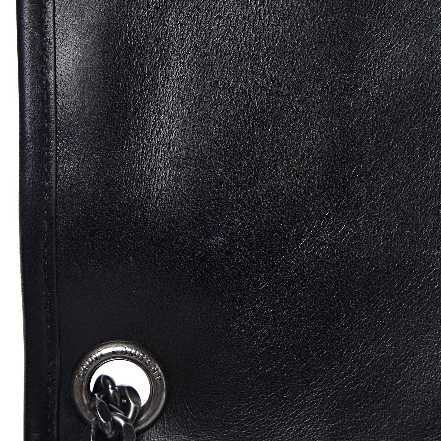 Saint Laurent Calfskin Ayers Patchwork Monogram Medium Niki Chain Satchel Black 9 of 12