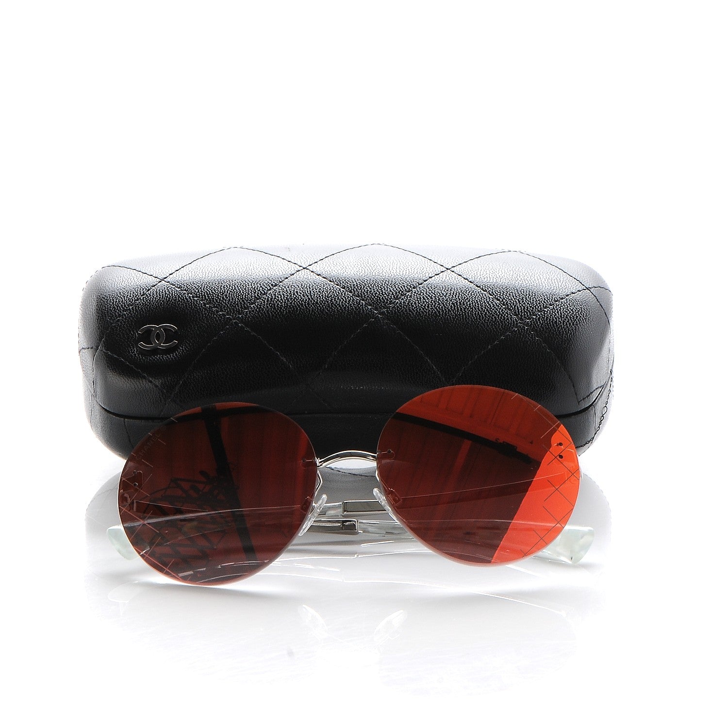 Chanel Mirrored Round Sunglasses 4216 Red 9 of 9