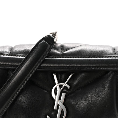 Saint Laurent Lambskin Quilted Small Loulou Puffer Monogram Chain Satchel Black 7 of 9