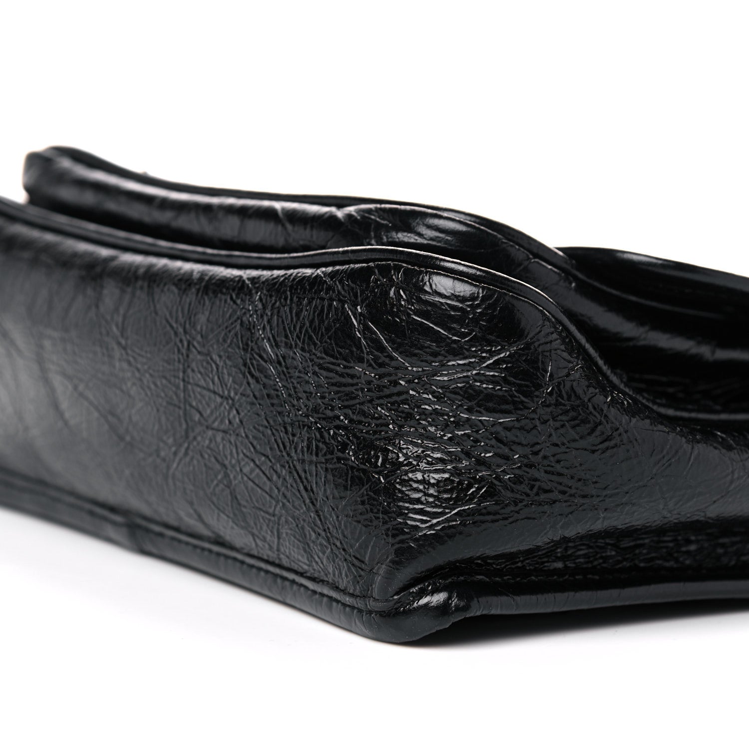 Saint Laurent Crinkled Calfskin Matelasse Monogram Baby Niki Chain Satchel Black 10 of 11
