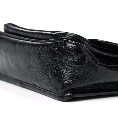 Saint Laurent Crinkled Calfskin Matelasse Monogram Baby Niki Chain Satchel Black 10 of 11