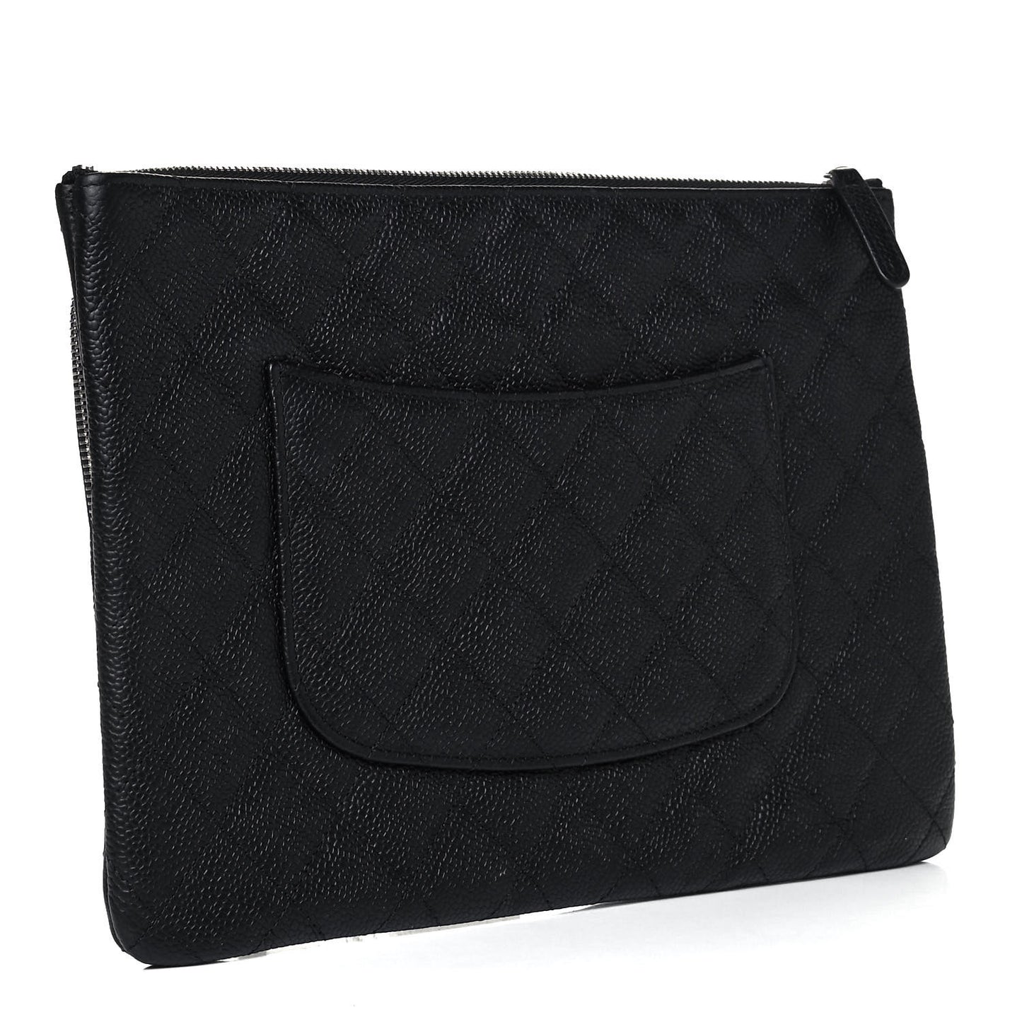 Caviar Quilted Zipped Multi Pouch Black