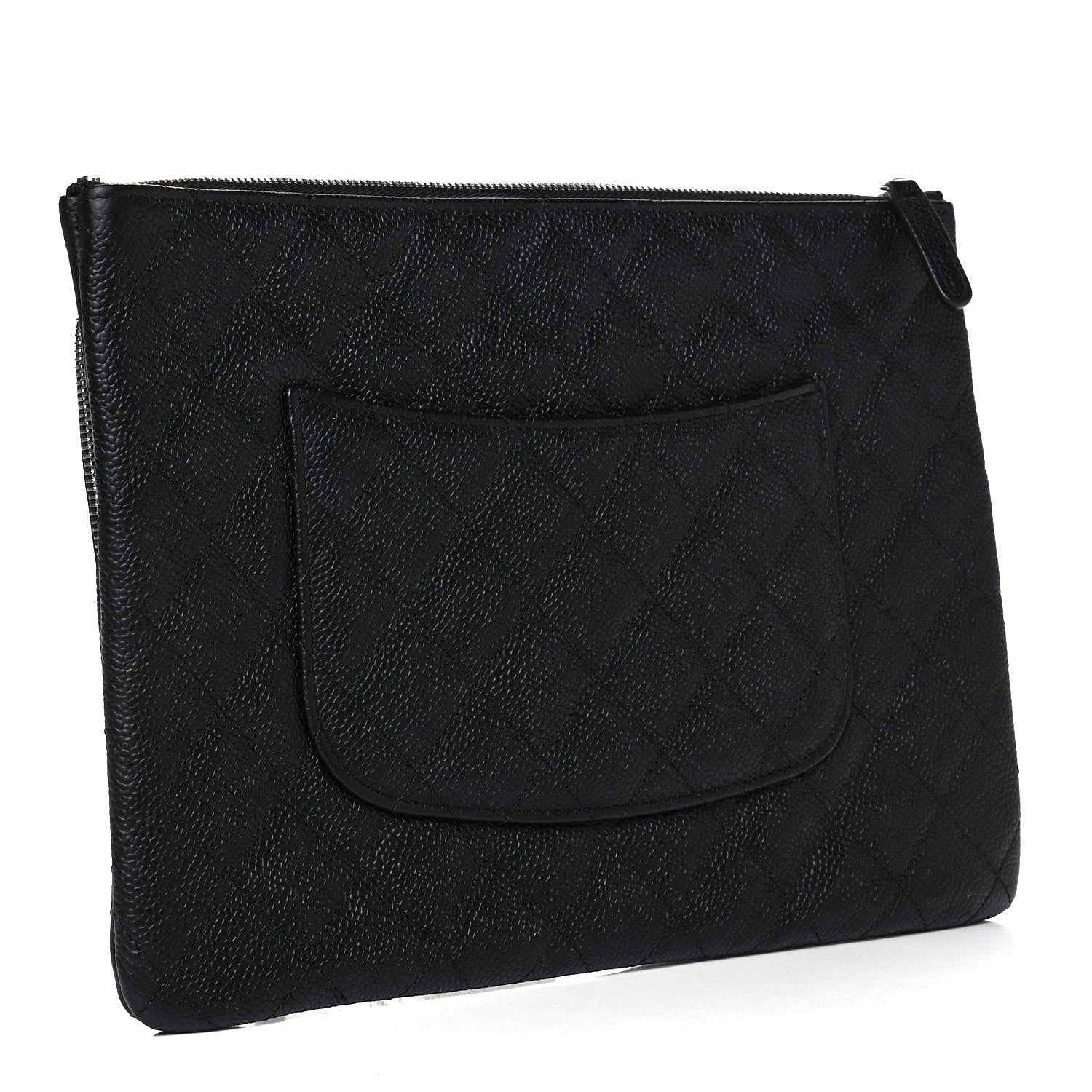 Chanel Caviar Quilted Zipped Multi Pouch Black 3 of 9