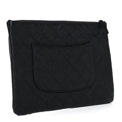 Chanel Caviar Quilted Zipped Multi Pouch Black 3 of 9