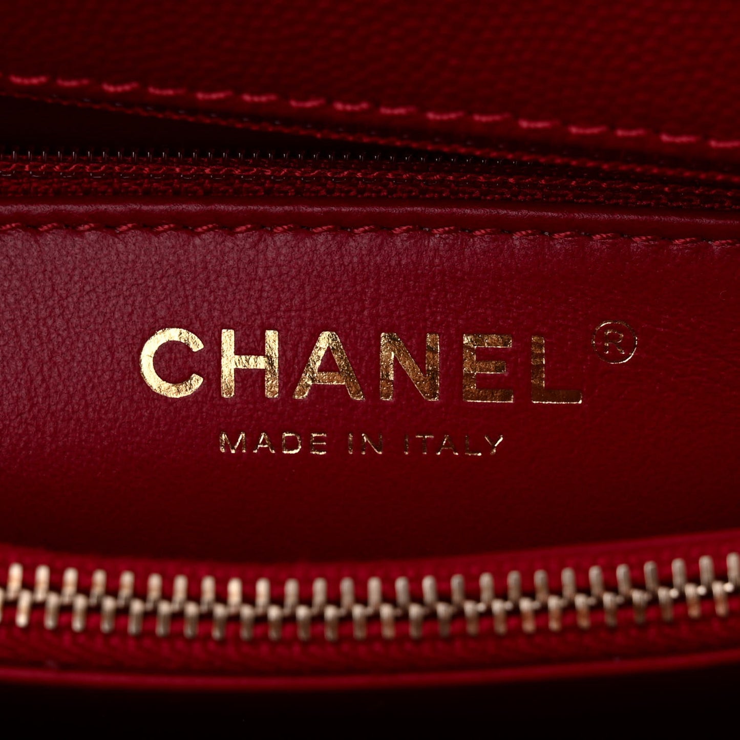 Caviar Quilted Small Coco Handle Flap Red