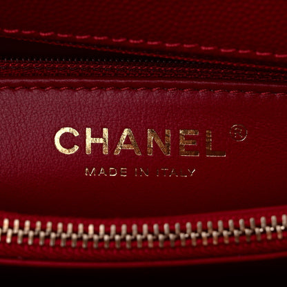Chanel Caviar Quilted Small Coco Handle Flap Red 6 of 11