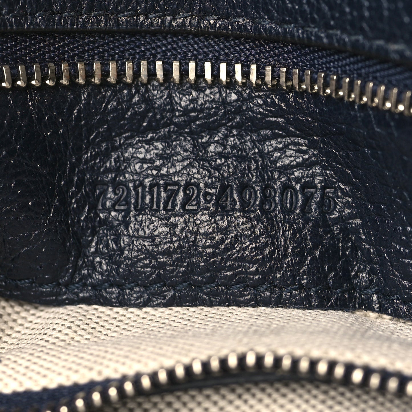 GG Supreme Monogram Textured Dollar Calfskin Web Medium Blondie Top Handle Shoulder Flap Bag Beige Blue