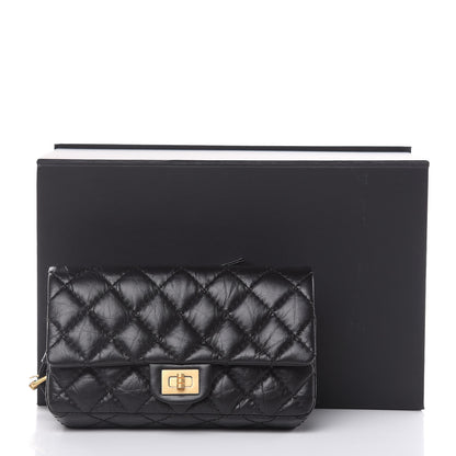 Chanel Aged Calfskin Quilted 2.55 Reissue Chain Waist Bag Black 10 of 12