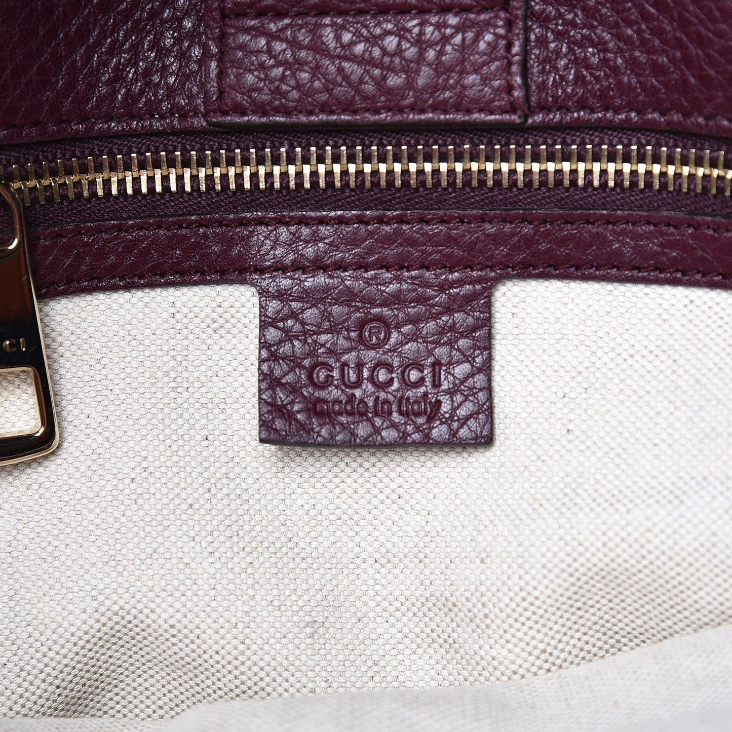 Pebbled Calfskin Large Bamboo Shopper Tote Burgundy