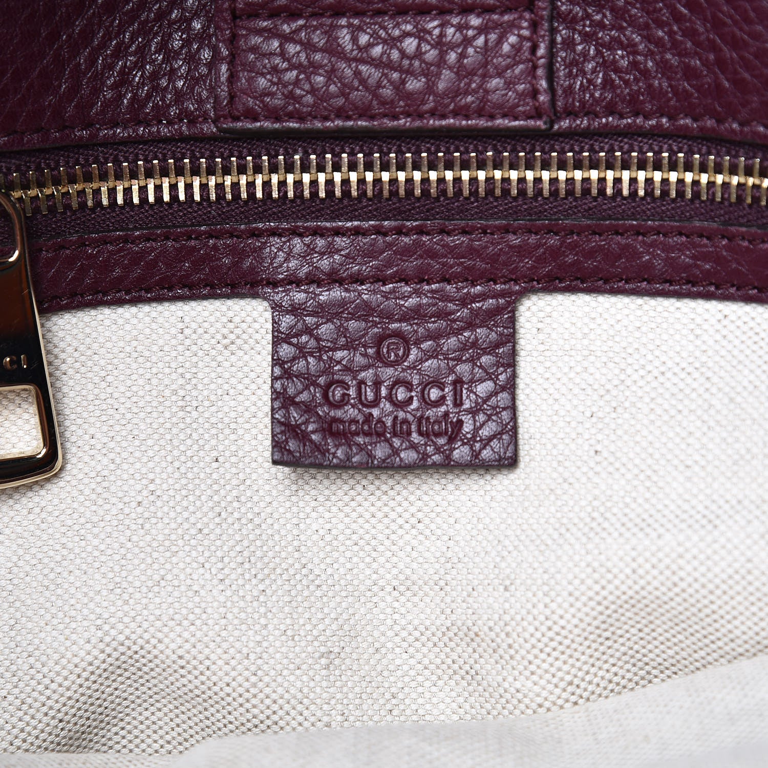 Gucci Pebbled Calfskin Large Bamboo Shopper Tote Burgundy 7 of 15