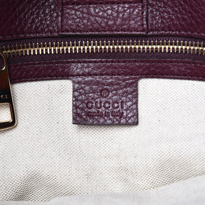 Gucci Pebbled Calfskin Large Bamboo Shopper Tote Burgundy 7 of 15
