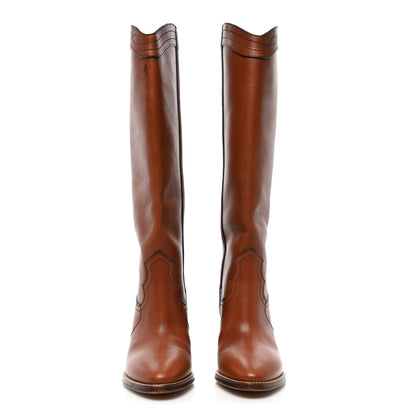 Saint Laurent Calfskin Kate 60 Western Knee High Boots 36 New Papaya. 2 of 14