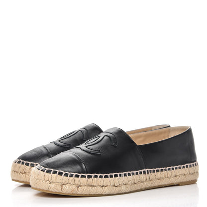 Chanel Lambskin CC Espadrilles 39 Black 2 of 10