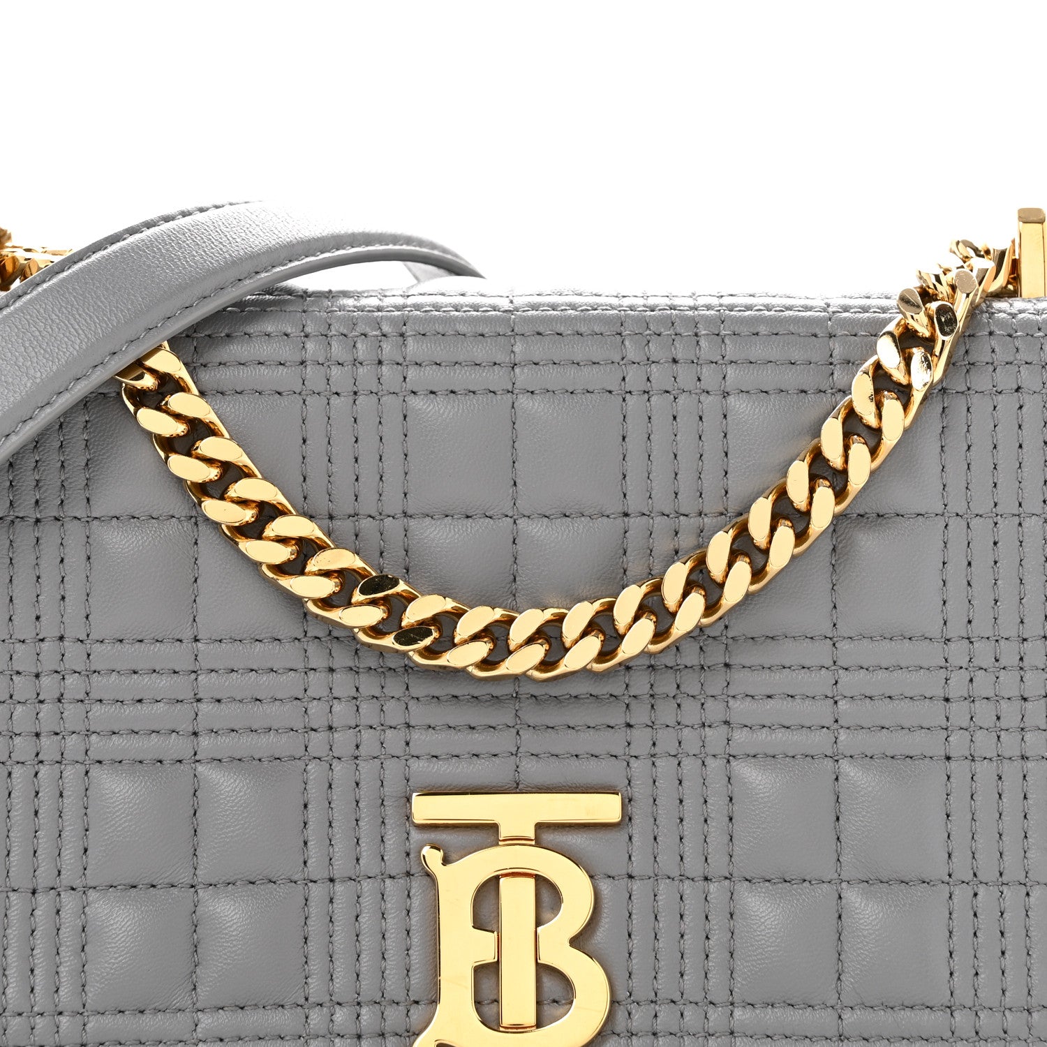 Burberry Lambskin Quilted Small Lola Bag Grey 8 of 14