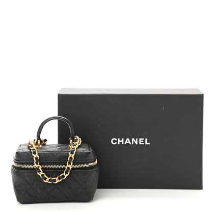 Chanel Caviar Quilted Mini Top Handle Vanity With Chain Black 11 of 11