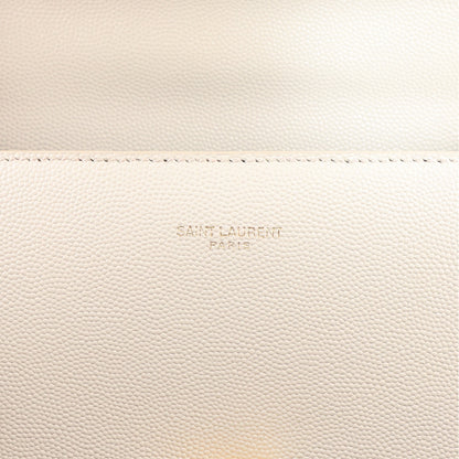 Saint Laurent Grain de Poudre Mini Classic Monogram Cassandra Top Handle Crema Soft Rouge Legion 7 of 9