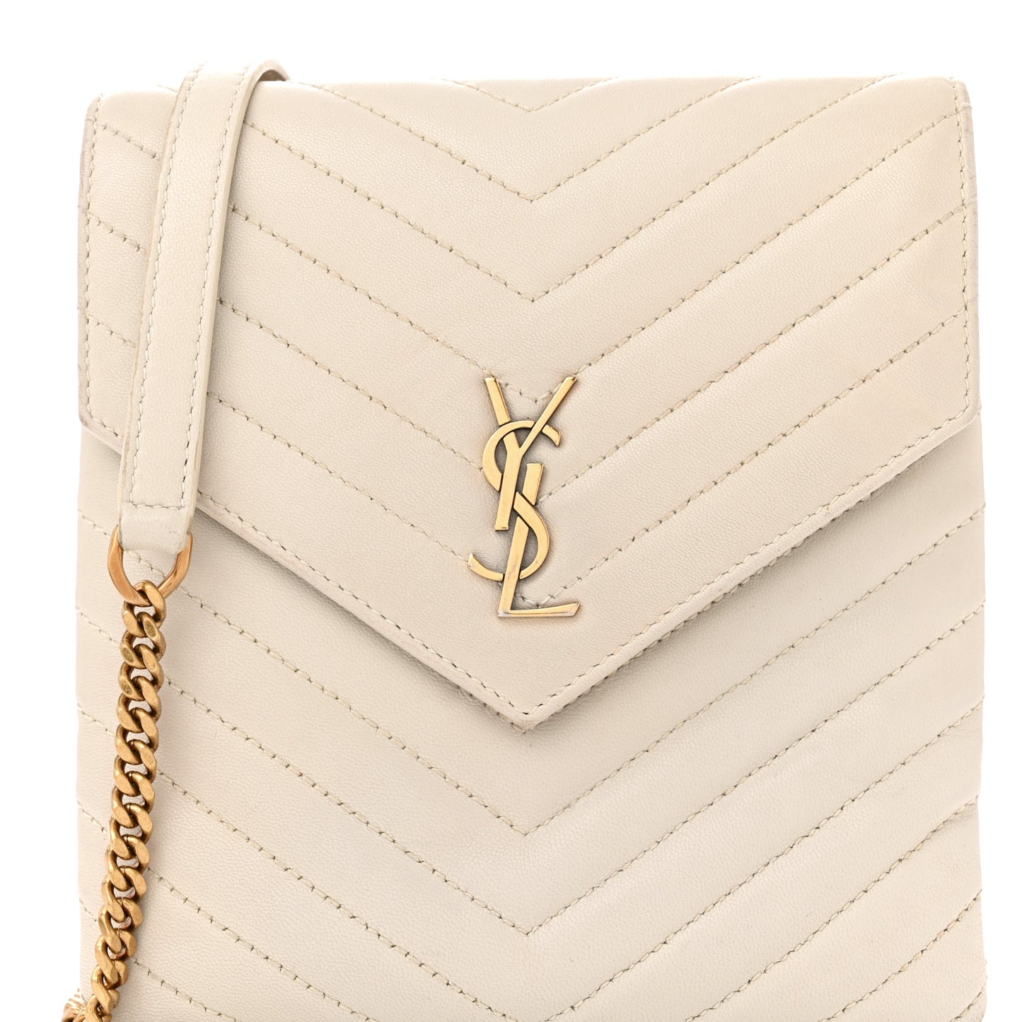 Lambskin Quilted Double Flap Bag Blanc Vintage