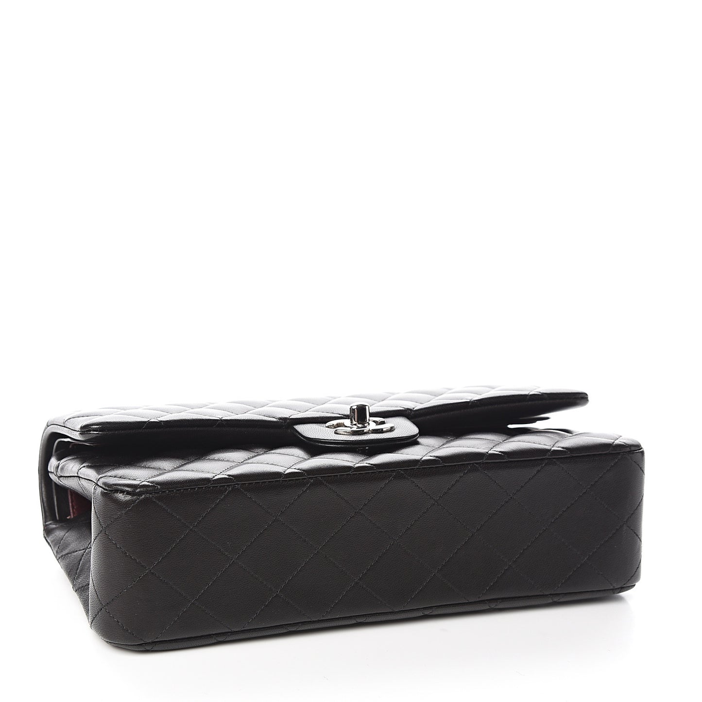 Lambskin Quilted Medium Double Flap Black