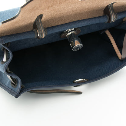 Hermes Toile Vache Hunter Herbag Zip PM 31 Bleu Marine Ebene 5 of 8