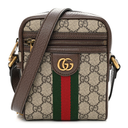 Gucci GG Supreme Monogram Web Mini Ophidia Messenger Brown 1 of 10