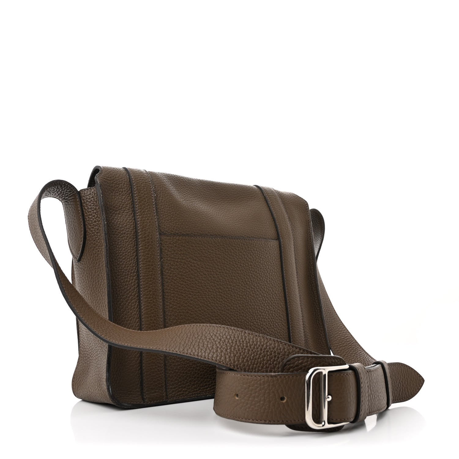 Hermes Taurillon Clemence Verso Steve Caporal Messenger Cacao Bleu Izmir 3 of 17