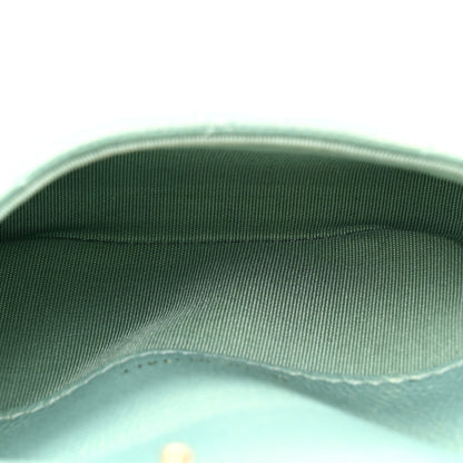 Chanel Iridescent Caviar Quilted Pearl On Top Coin Purse With Chain Light Green 5 of 11